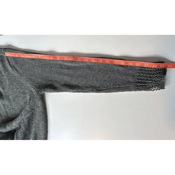 Tahari Linen Blend Cardigan Sz L Light Olive Green Open Front Coastal Neutral - Picture 7 of 8